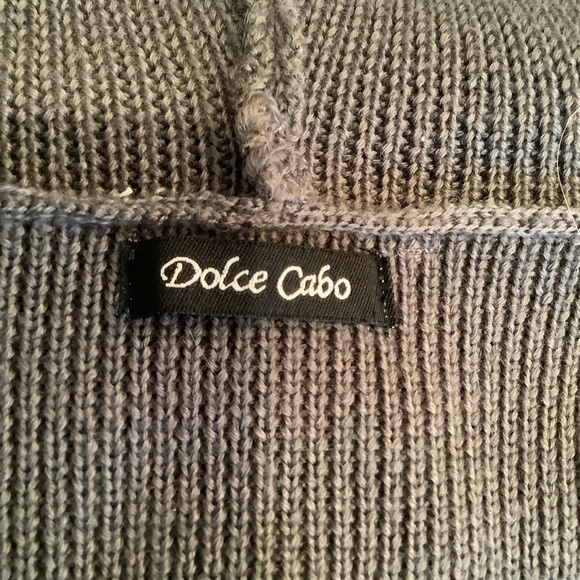 Gray Rabbit Fur and Knit Hooded Sweater Size XL by Dolce Cabo - Picture 10 of 14